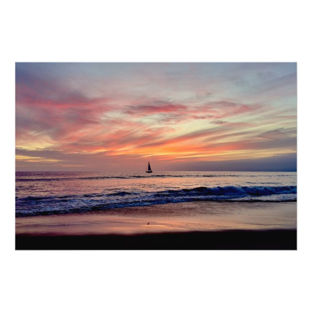 Foto Navio de vela em Sunset - Venice Beach, CA (Frente)