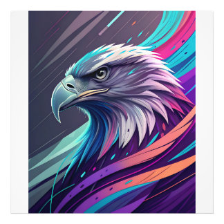 Foto Neon Eagle feroz - Cabeça Estilizada com Geometria