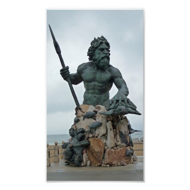 Foto Neptune Statue Virginia Beach Photo Impressão (Frente)