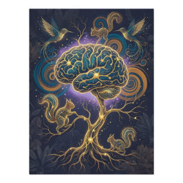Foto Neurodivergent Brain Tree Poster – Nature Art