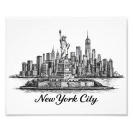 Foto New York City Skyline Line Art Illustration