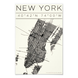 Foto New York Map Poster – Minimal Street Art
