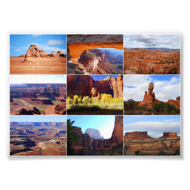 Foto Nine Utah Landmarks Collage (Frente)