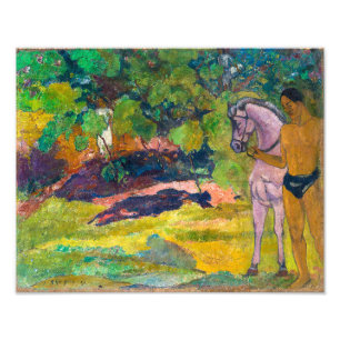 Foto No Jardim de Baunilha, Homem e Cavalo Gauguin