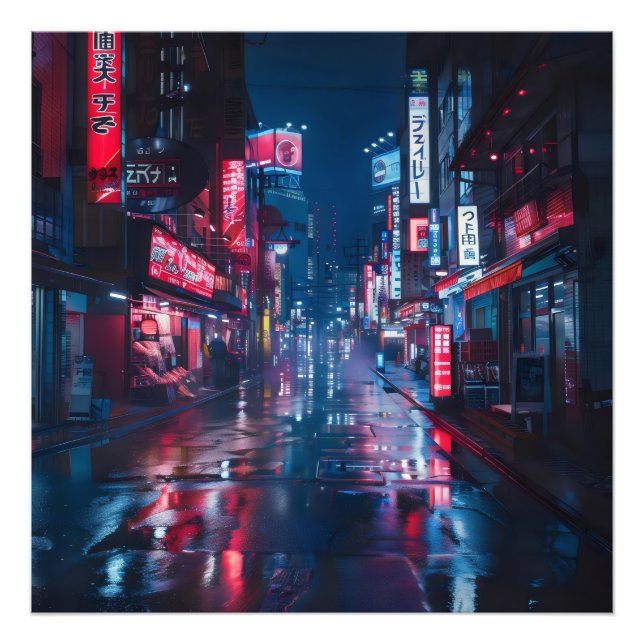 Foto Noite de Cidade de Cyberpunk Asiática (Frente)