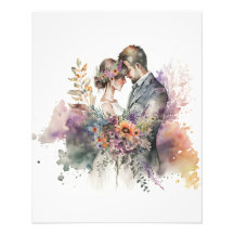 noiva e noiva com delicado Alargamento Fotográfico