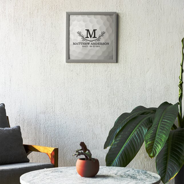 Foto Nome do Padrão de Bola de Golfe Personalizada Mono (Criador carregado)