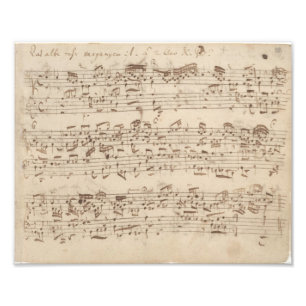 Foto Notas de Música Antigas - Folha de Música Bach
