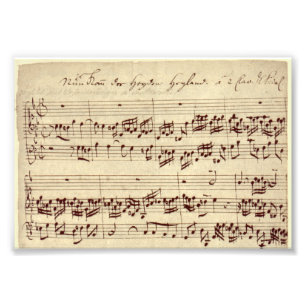 Foto Notas de Música Antigas - Folha de Música Bach
