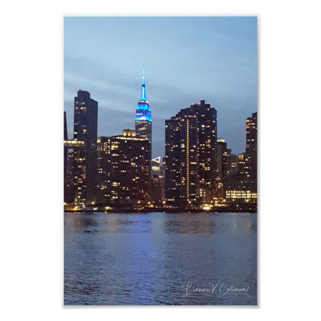 FOTO NOVA IORQUE SKYLINE EM AZUL (Frente)