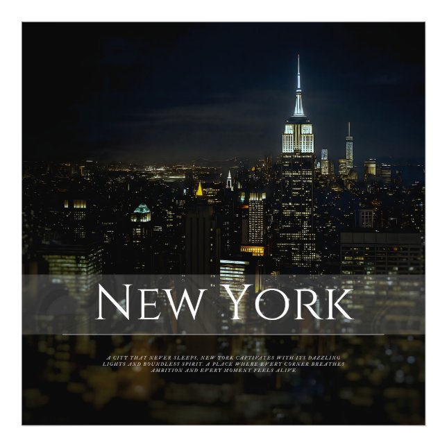 Foto Nova Iorque Skyline Poster - Impressora a Wall Art (Frente)
