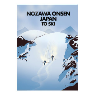 Foto Nozawa Onsen Japão impressão de esqui.