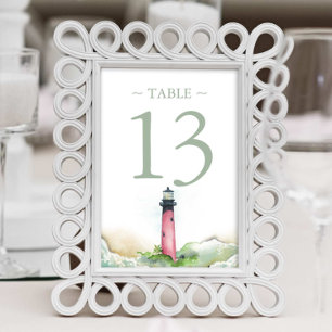 Foto Número da Tabela Casamento Watercolor Beach 4x6