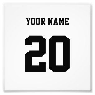 Foto Número e nome personalizados preto e branco