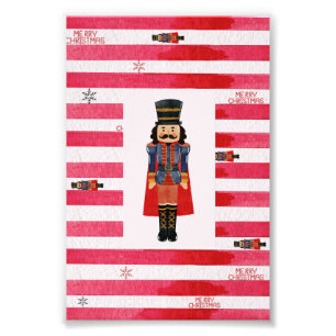 Foto Nutcracker Red Strips Poster de Arte de Natal