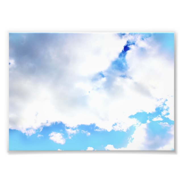 Foto Nuvens Brancas Puffy e Céu Azul (Frente)
