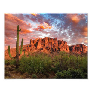 Foto Nuvens Sunset Montanhosas de Supertição de Saguaro