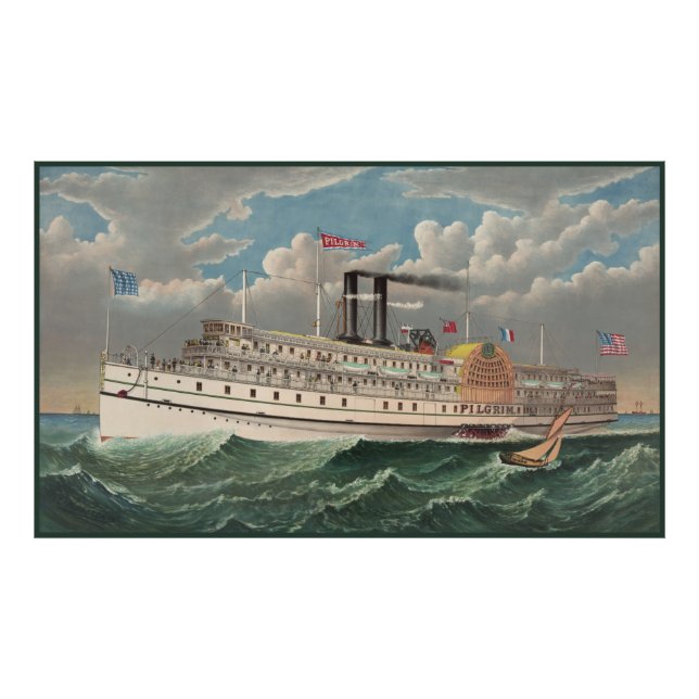 Foto NY Voyage Grand PaddleWheel Steamboat O Peregrino (Frente)