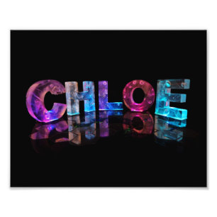 Foto O belo nome Chloe em luzes 3D