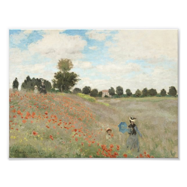 Foto O Campo Poppy perto do Argenteuil por Claude Monet (Frente)