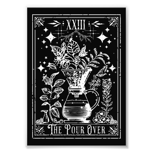 Foto O Cartão Tarot de Café Pour Over (Frente)