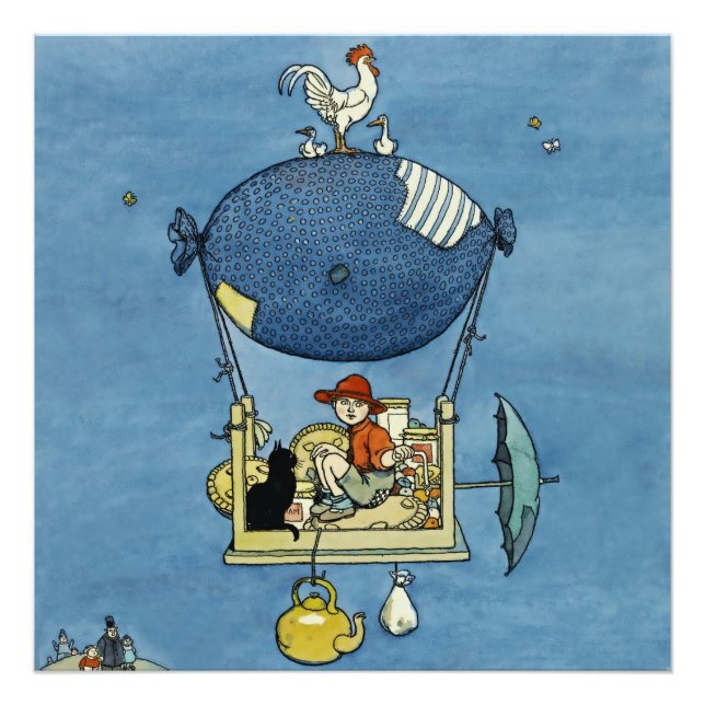 Foto “O Dirigível” por W Heath Robinson (Frente)