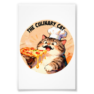 Foto O Gato Culinário com Chef de Pizza Gato Segurando 
