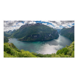 Foto O Geirangerfjord completo no panorama impressão