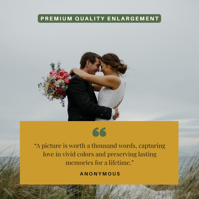 Foto O Impressão do "Everduradouro Vow" | Personalizado (Don't let your wedding stay on a hard drive.)