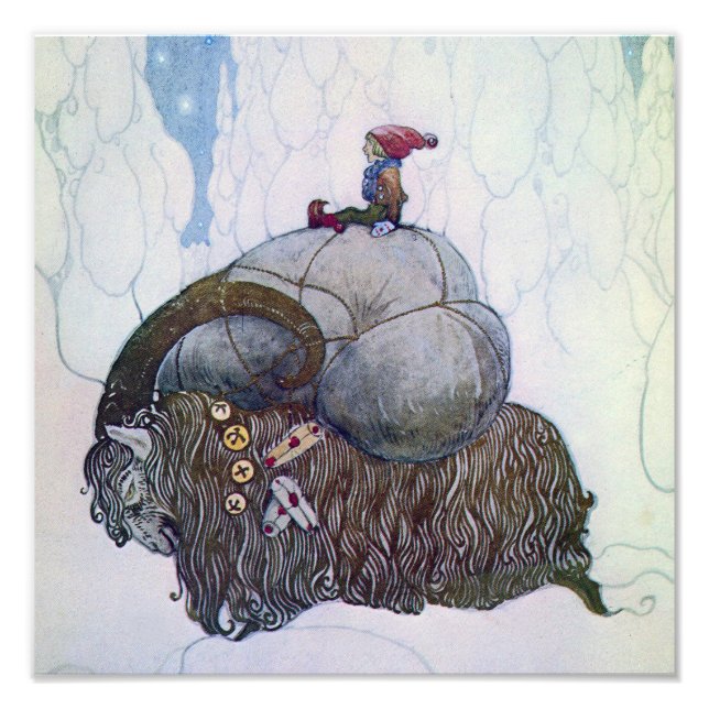 Foto “O Julbock” Bode de Natal por John Bauer (Frente)