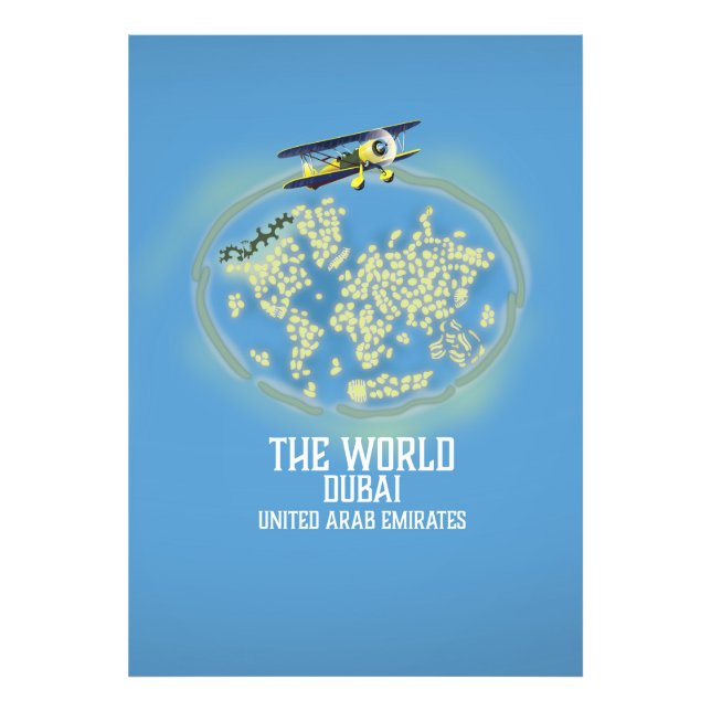 Foto O Mundo Dubai Emirados Árabes Unidos mapa (Frente)