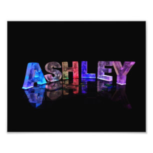 Foto O nome Ashley nas luzes 3D