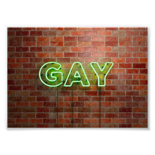 Foto O vibrante neon-gay do SlipperyJoe com tijolos ver