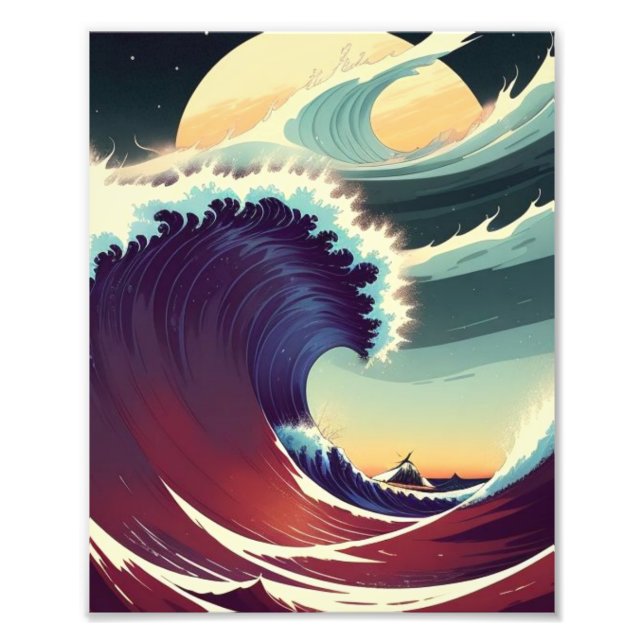 Foto Obra-prima de Hokusai: A Grande Onda Convida (Frente)