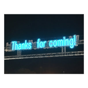 Foto "Obrigado por Vir!" Neon Azul Brilhante Carnaval