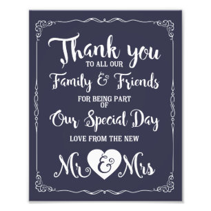 Foto obrigado seu cartaz de casamento especial