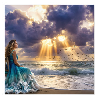 Foto Oceano Celestial | Raios de Sol Dramáticos e Arte