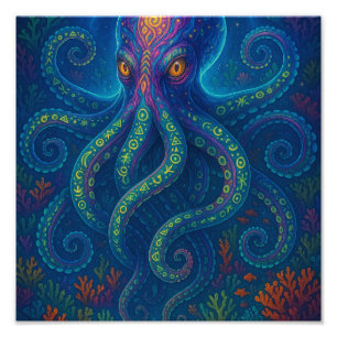 Foto Octopus Azul Trippy