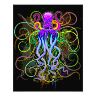 Foto Octopus Luminescência Psicodélica