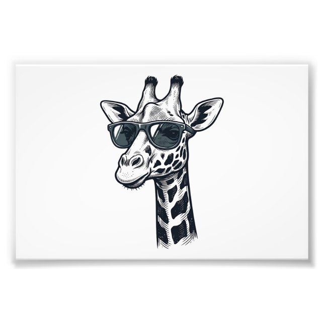 Foto Óculos de sol de girafa legais Camiseta com gravaç (Frente)
