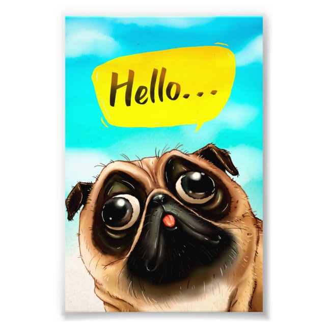 Foto Olá, Pug Gift Idea, Dono do Pug, Presente do Dog L (Frente)