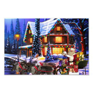 Foto Old Man Santa Claus and Reindeer