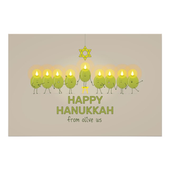 Foto Olive Hanukkah Menorah (Frente)