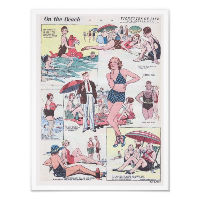 Foto On The Beach - Vintage - 1935 (Frente)