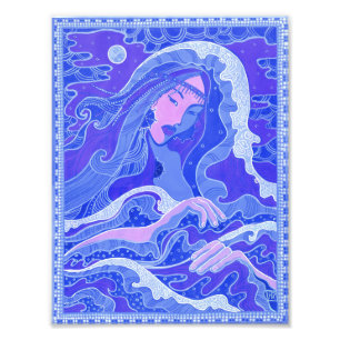 Foto Onda, Sereia, Rapariga Asiática Fantástica, Azul