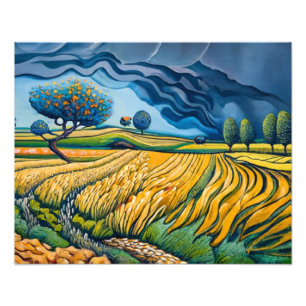 Foto Ondas de ouro sob o céu das tempestades