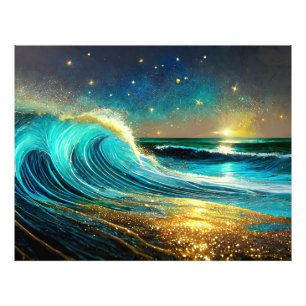 Foto Ondas Divergentes do Oceano Glittering