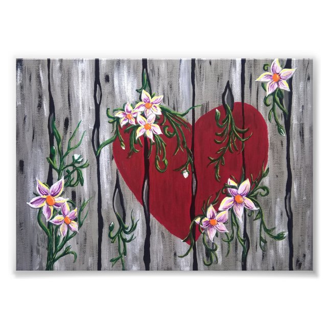 Foto Onde o amor cresce Impressão 5x7 (Frente)