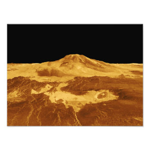 Foto opinião de perspectiva 3D de Maat Mons em Venus