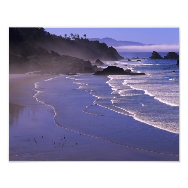 Foto OR, Costa do Oregon, Ecola SP, Indian Beach com (Frente)